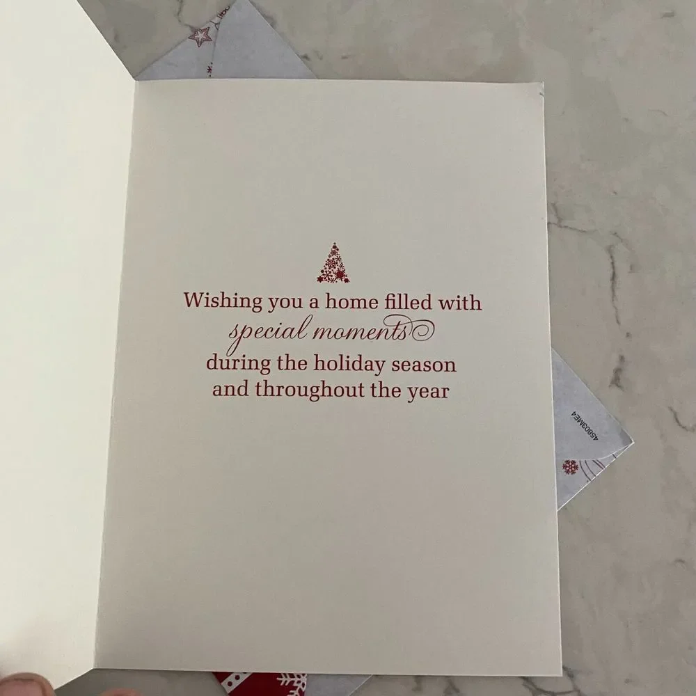 Christmas Greetings Card Cat Watching Snowman Warm Holiday Wishes Humane Society - Picture 2 of 4